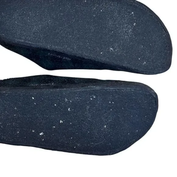 Birkenstock Zermatt Black Shearling Wool Felt Plaid Green - Picture 7 of 11